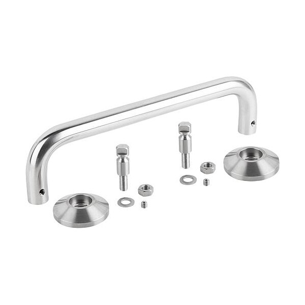 Pull Handles stainless steel, with cover plates, Style A